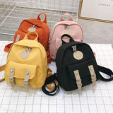 Small Teenage School Bag Double Zipper Female Backpack
