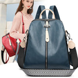 Women Soft Leather Backpack Female High Travel School Backpacks for Girls