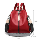 Women Soft Leather Backpack Female High Travel School Backpacks for Girls