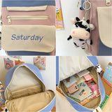 Colorful Backpack for College Girls, Waterproof Student Rucksack