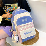 Colorful Backpack for College Girls, Waterproof Student Rucksack