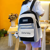 Colorful Backpack for College Girls, Waterproof Student Rucksack