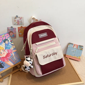 Colorful Backpack for College Girls, Waterproof Student Rucksack