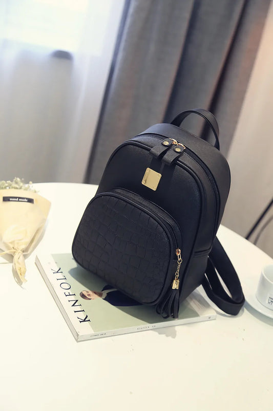 Crocodile Style Women's College Backpack for Summer