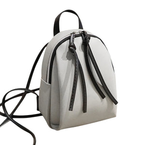 Embossed PU Leather Women's Backpack with Tassel Zipper