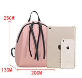 Embossed PU Leather Women's Backpack with Tassel Zipper
