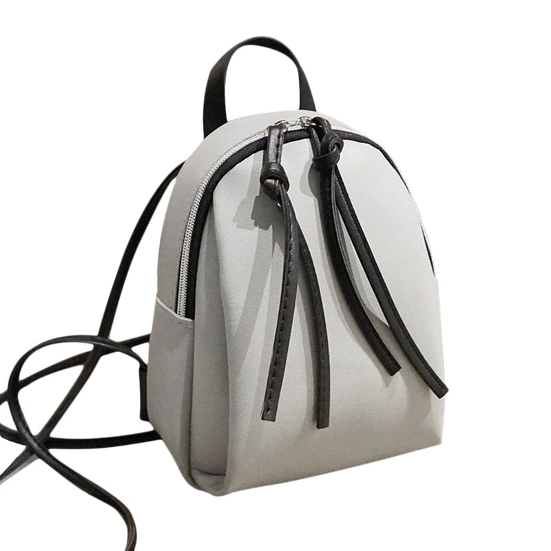 Embossed PU Leather Women's Backpack with Tassel Zipper