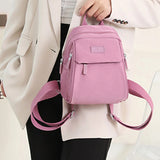 Women's Mini Waterproof Nylon Backpack, Small Shopping Bag