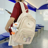 Solid Multi-pocket Travel Bag for Women
