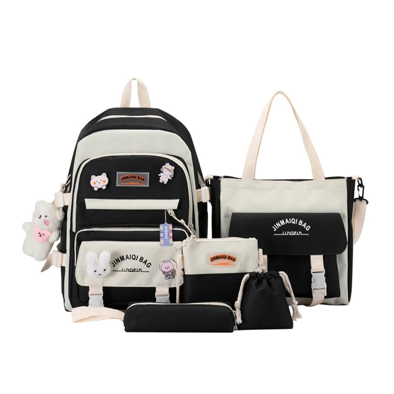 Girls School Bag Set Bookbag for 13.3-15 inch Laptop