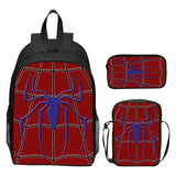 Kids Spider School Bag Anime Waterproof Nylon Outdoor Sport Bag 3pcs Bookbag