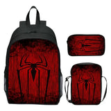 Kids Spider School Bag Anime Waterproof Nylon Outdoor Sport Bag 3pcs Bookbag