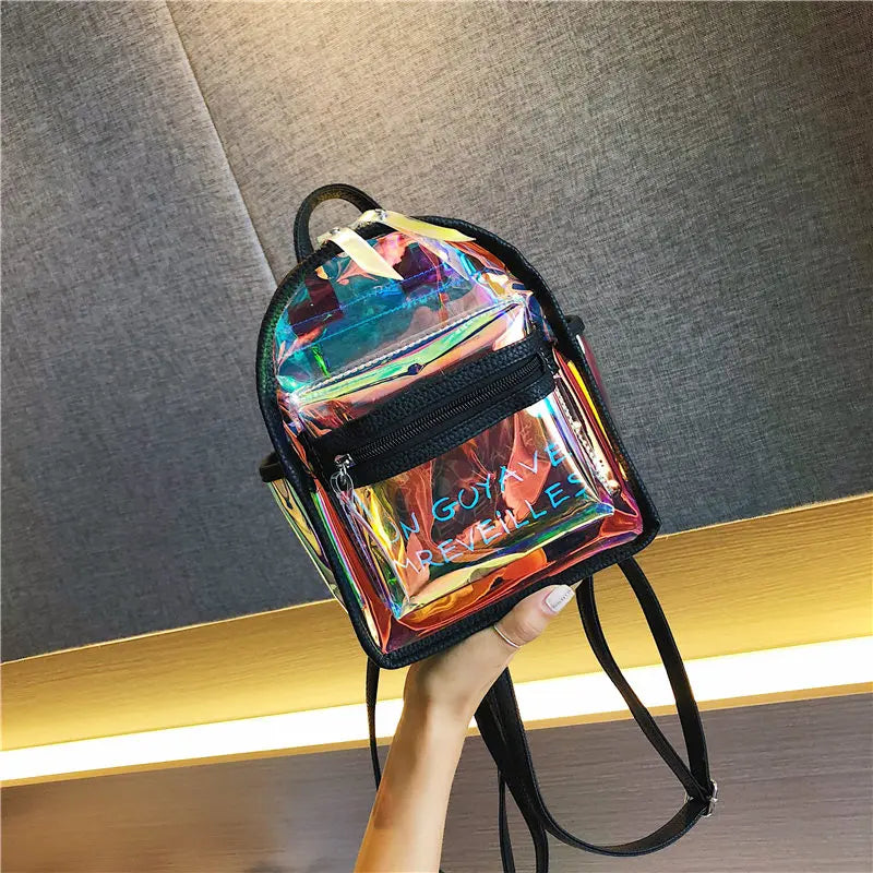 Hologram Laser Transparent School Bag for Teens Girls