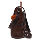 Vintage Leather Anti Theft Backpack for Women