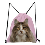 Women's Large Capacity School BookBag Drawstring Bag Animal Dog Print