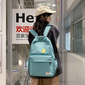 Vintage Nylon School Backpack for Girls, Lightweight and High-Capacity