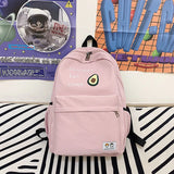 Vintage Nylon School Backpack for Girls, Lightweight and High-Capacity