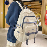 Large Capacity Backpack with Pin Accessories Pendant