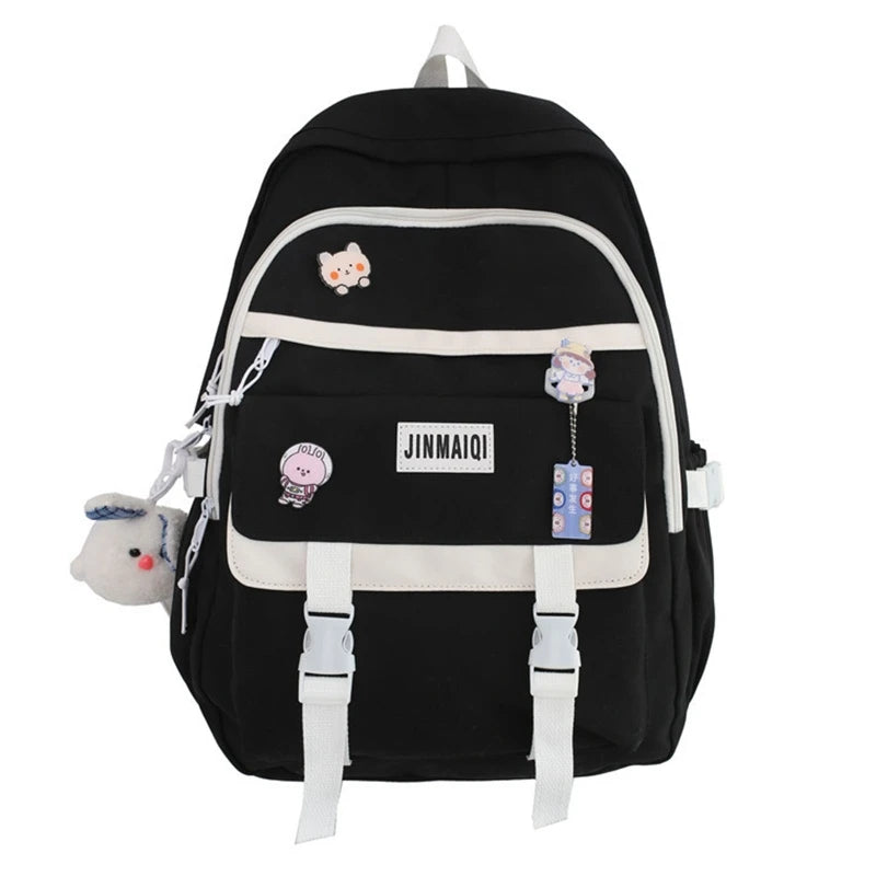 Large Capacity Backpack with Pin Accessories Pendant