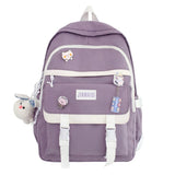 Large Capacity Travel Backpack with Pin Accessories Plush Pendant