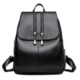 Soft Leather Women's Travel Backpack Large Capacity