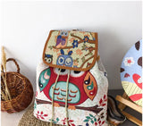 Retro Parrot Drawstring Backpack for Women
