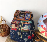 Retro Parrot Drawstring Backpack for Women