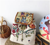 Retro Parrot Drawstring Backpack for Women