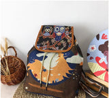 Retro Parrot Drawstring Backpack for Women