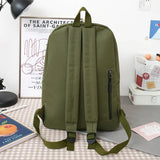 Canvas Women Backpack 4 Pcs Sets School Book Bags for Teenager Girls