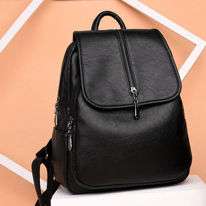 Vintage Leather Backpacks for Girls School Shoulder Bags