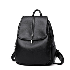Vintage Leather Backpacks for Girls School Shoulder Bags