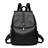Vintage Leather Backpacks for Girls School Shoulder Bags