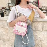Floral Print Zipper Ladies Casual Daypacks Mochila High School Mini Bag
