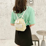 Floral Print Zipper Ladies Casual Daypacks Mochila High School Mini Bag