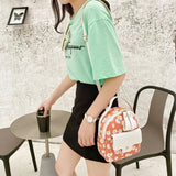 Floral Print Zipper Ladies Casual Daypacks Mochila High School Mini Bag