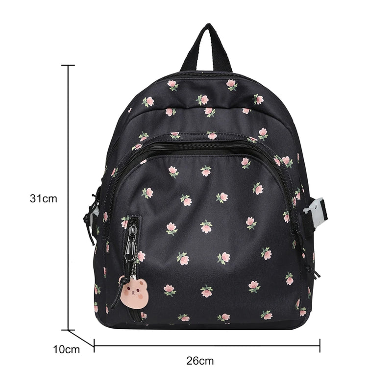 Floral Prints School Bag College Student Teenage Laptop Rucksack