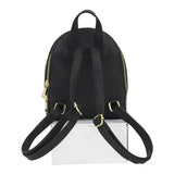 PU Leather Mini Backpack Flowers Decorated Soft Touch Casual Mochila