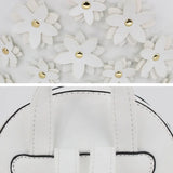 PU Leather Mini Backpack Flowers Decorated Soft Touch Casual Mochila
