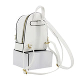 PU Leather Mini Backpack Flowers Decorated Soft Touch Casual Mochila