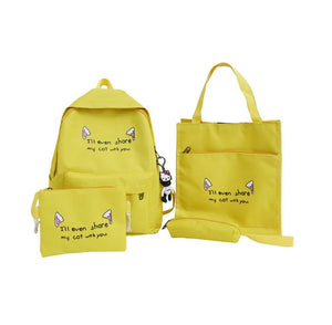 4 in 1 Backpack Set Girls Messenger Bag Women Ladies Backpack