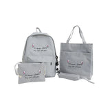 4 in 1 Backpack Set Girls Messenger Bag Women Ladies Backpack