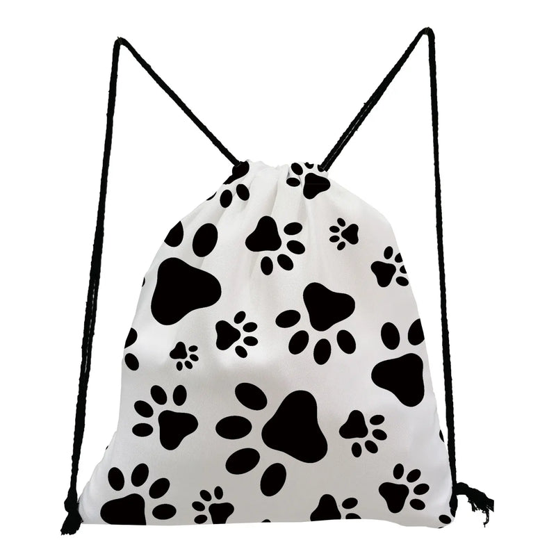 Funny Dogs Paws Drawstring Backpack for Students