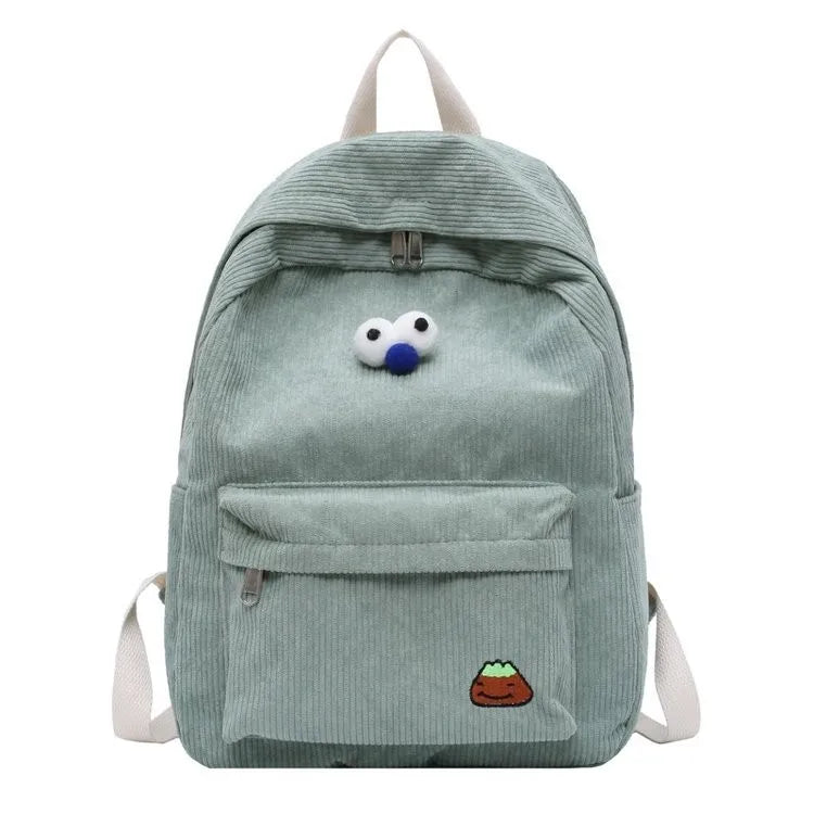 Canvas Cartoon Backpack for Girls Schoolbag Shoulder Bag