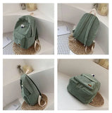 Canvas Cartoon Backpack for Girls Schoolbag Shoulder Bag