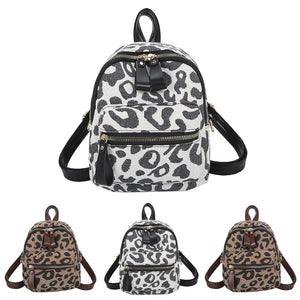 Women's Cow Pattern Retro Student Backpack Shoulder Bags For School