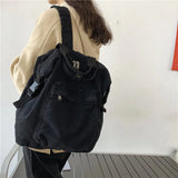 Canvas Rucksack School Bag Large Capacity Teenage Shoulder Travel Bag