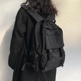 Large Capacity Solid Harajuku School Backpack