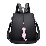 Large Daypack for Female Bagpack with Cat Pendant Women Travel Shoulder Bags Pac