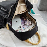 Patchwork Large Capacity School Book Bag Zipper Travel Mochila